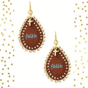 🛍Show Your Faith Teardrop Earrings w beaded edge